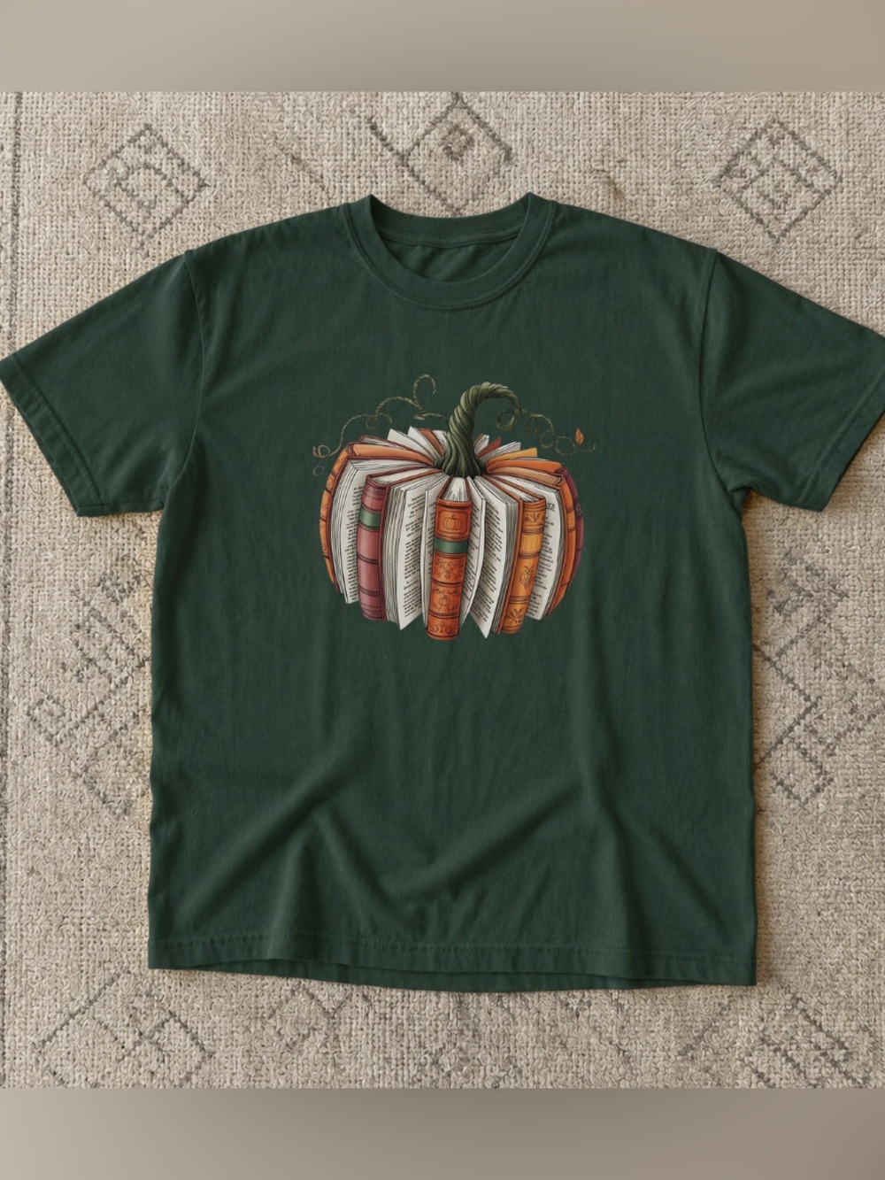 Pumpkin Book Halloween Spooky Season Holiday Graphic Tee